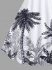 Tropical Leaf Coconut Tree Print Plus Size Matching Hawaii Beach Outfit For Couples -  