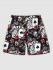 Poker Casino Chips Skull Print Plus Size Matching Hawaii Beach Outfit For Couples -  