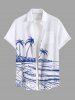 Coconut Tree Sea Hand-painted Print Plus Size Matching Hawaii Beach Outfit For Couples -  