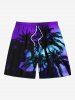 Coconut Tree Ombre Sky Print Plus Size Matching Hawaii Beach Outfit For Couples -  