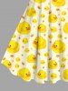 Plus Size Ducks Crown Star Print Hawaii Tank Dress -  