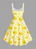 Plus Size Ducks Crown Star Print Hawaii Tank Dress -  