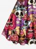 Plus Size Skulls Brain Ice Cream Print Hawaii Tank Dress -  