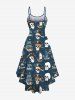 Plus Size Cruise Pirate Skulls Sailboat Print High Low Hawaii Cami Dress -  