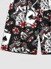 Plus Size Skulls Poker Print Hawaii Beach Shorts For Men -  