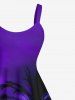 Plus Size Coconut Tree Ombre Print Hawaii A Line Tank Dress -  