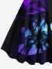 Plus Size Coconut Tree Ombre Print Hawaii A Line Tank Dress -  