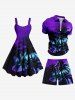 Plus Size Coconut Tree Ombre Print Hawaii A Line Tank Dress -  