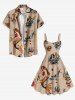Plus Size Shark Anchor Mermaid Stars Print Hawaii Cruise A Line Tank Dress -  