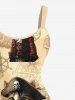 Plus Size Cat Pirates Rudder Anchor Print Hawaii Cruise A Line Tank Dress -  