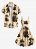 Plus Size Cat Pirates Rudder Anchor Print Hawaii Cruise A Line Tank Dress -  