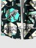 Plus Size Dinosaur Geometric Graphic Zig Zag Print Hawaii Button Pocket Shirt For Men -  