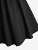 Plus Size Twist Glitter Ribbed Geometric Floral Trim Neck Top -  