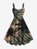 Tropical Leaf Coconut Tree Print Plus Size Matching Hawaii Beach Outfit For Couples -  