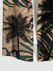 Tropical Leaf Coconut Tree Print Plus Size Matching Hawaii Beach Outfit For Couples -  