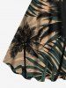 Tropical Leaf Coconut Tree Print Plus Size Matching Hawaii Beach Outfit For Couples -  