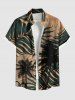 Tropical Leaf Coconut Tree Print Plus Size Matching Hawaii Beach Outfit For Couples -  