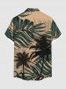Tropical Leaf Coconut Tree Print Plus Size Matching Hawaii Beach Outfit For Couples -  