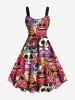 Skulls Brain Ice Cream Print Plus Size Matching Outfit For Couples -  