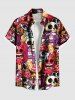 Skulls Brain Ice Cream Print Plus Size Matching Outfit For Couples -  