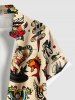 Mermaid Fish Sailboat Beer Print Plus Size Matching Hawaii Beach Outfit For Couples -  