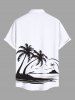 Coconut Tree Sea Waves Print Plus Size Matching Hawaii Beach Outfit For Couples -  