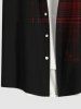 Ombre Plaid Colorblock Print Plus Size Matching Hawaii Beach Outfit For Couples -  