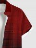 Ombre Plaid Colorblock Print Plus Size Matching Hawaii Beach Outfit For Couples -  
