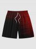 Ombre Plaid Colorblock Print Plus Size Matching Hawaii Beach Outfit For Couples -  