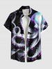Glitter Octopus Tropical Leaves Print Plus Size Matching Beach Outfit For Couples -  