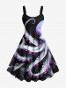 Glitter Octopus Tropical Leaves Print Plus Size Matching Beach Outfit For Couples -  