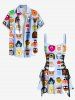 Colorful Funny Cartoon Role Print Hawaii Lace Up A Line Tank Dress -  