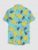 Plus Size Coconut Tree Ducks Print Buttons Pocket Hawaii Shirt For Men -  