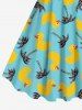 Plus Size Coconut Tree Ducks Print Hawaii Tank Dress - Vert clair 2X