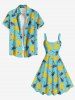 Plus Size Coconut Tree Ducks Print Hawaii Tank Dress -  