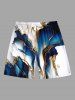 Plus Size Metallic Ocean Current Print Hawaii Beach Shorts For Men -  