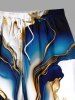 Plus Size Metallic Ocean Current Print Hawaii Beach Shorts For Men -  