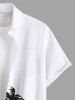 Chemise Imprimé Cocotier Hawaiien avec Poches Grande Taille pour Homme - Blanc XL
