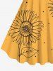 Plus Size Sunflowers Dots Print Hawaii Tank Dress -  
