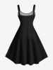 Plus Size Glitter Octopus Tropical Leaves Print Hawaii A Line Tank Dress -  