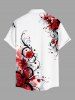 Chemise hawaïenne grande taille à imprimé floral et poches boutonnées pour homme - Blanc S