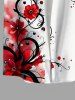Chemise hawaïenne grande taille à imprimé floral et poches boutonnées pour homme - Blanc S