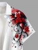 Chemise hawaïenne grande taille à imprimé floral et poches boutonnées pour homme - Blanc S