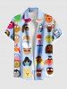 Funny Cartoon Role Print Plus Size Matching Hawaii Beach Outfit For Couples -  