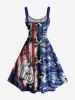 3D Lace Up Patriotic American Flag Camouflage Chain Print Plus Size Matching Outfit For Couples -  