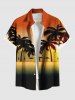 Coconut Tree Ombre Sea Print Plus Size Matching Hawaii Beach Outfit For Couples - Rouge 