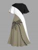 Coconut Tree Colorblock Print Plus Size Matching Hawaii Beach Outfit For Couples -  