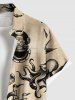 Plus Size Cruise Ship Mermaid Octopus Anchor Print Buttons Pocket Hawaii Shirt For Men -  