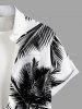 Plus Size Coconut Tree Print Buttons Pocket Hawaii Shirt For Men -  