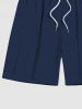 Plus Size Solid Color Drawstring Pockets Beach Shorts For Men -  